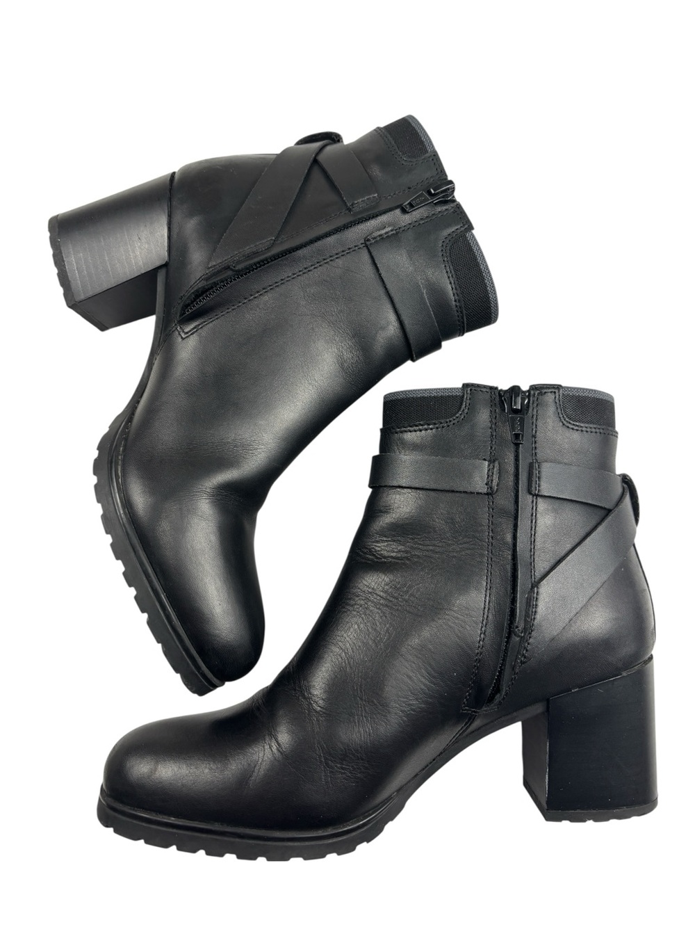 Geox Respira Lise Amphibiox ABX Black Leather Ankle Boots Waterproof Size 38 - Picture 7 of 12